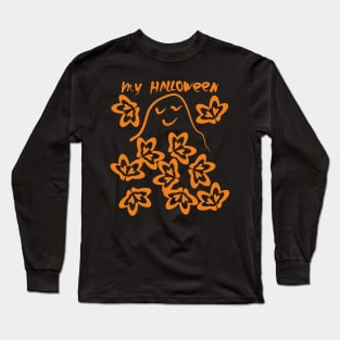 Funny orange ghost Long Sleeve T-Shirt